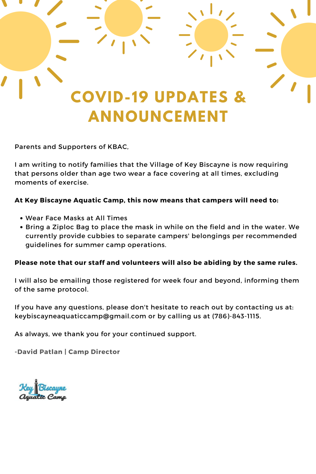 Covid 19 Announcement